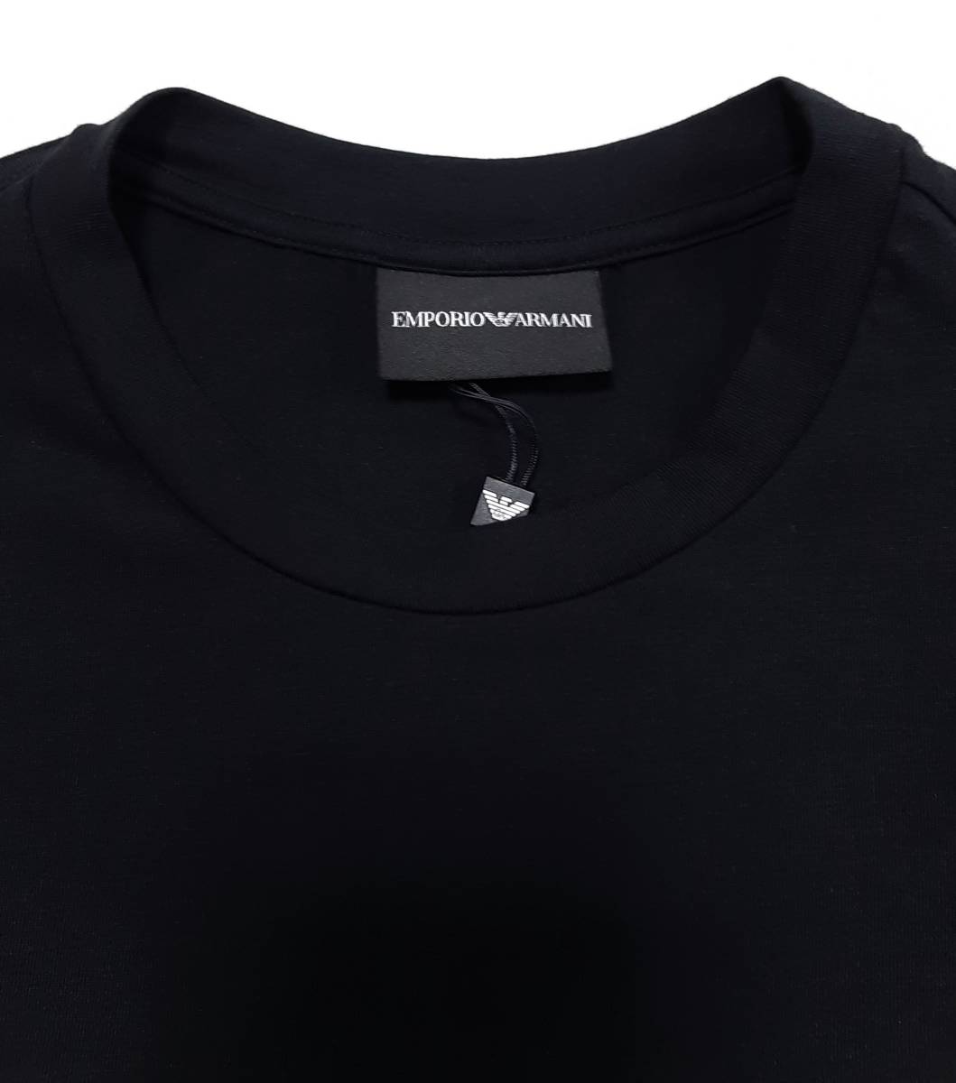 [新品] EMPORIO ARMANI　ビッグイーグルロゴ入り【メンズ・ジャージ半袖Tシャツ】 ◆2021年春夏モデル　サイズ：M(48相当)　◆色：黒 _画像5