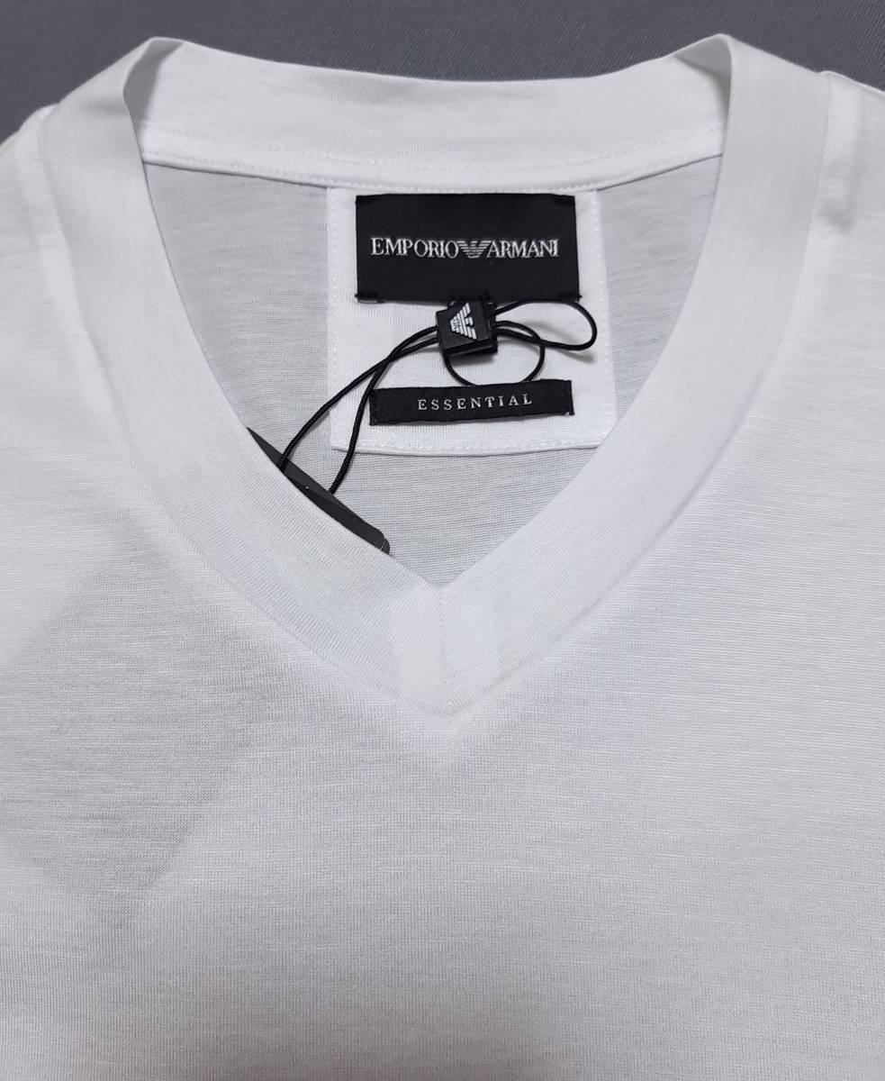 [新品] EMPORIO ARMANI　定番無地となる、ジャージ素材の【メンズ・半袖Tシャツ】◆2021-22年秋冬モデル　サイズ：M(48相当)　◆色：白_画像5