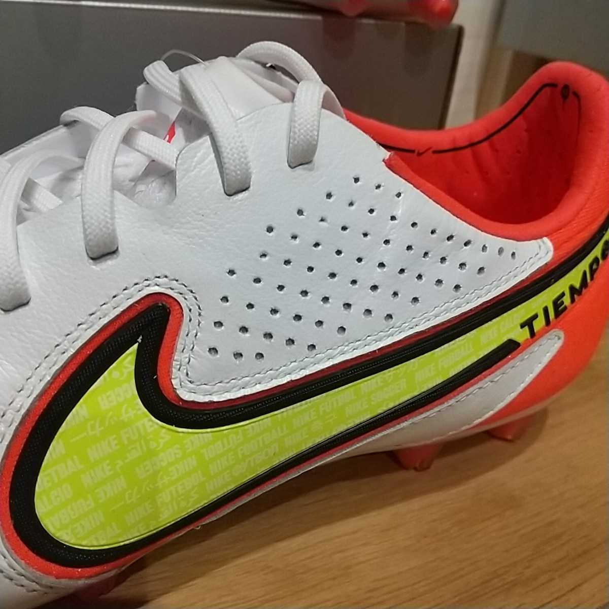 27cm 新品正規品 NIKE ナイキ TIEMPO LEGEND ティエンポ レジェンド 9 エリート HG DB0823-176 白 オレンジ サッカー_画像3