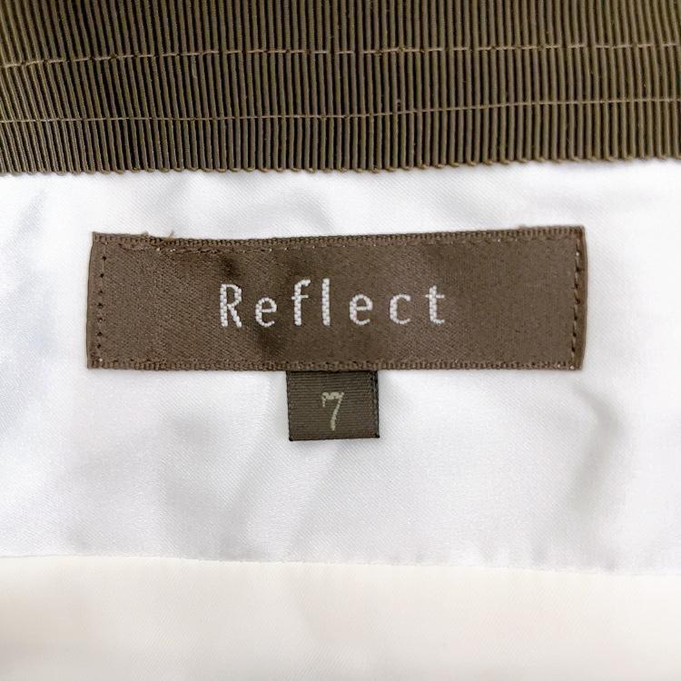 【美品】Reflect リフレクト フレアスカート タック サイドジップ 茶 白_画像6