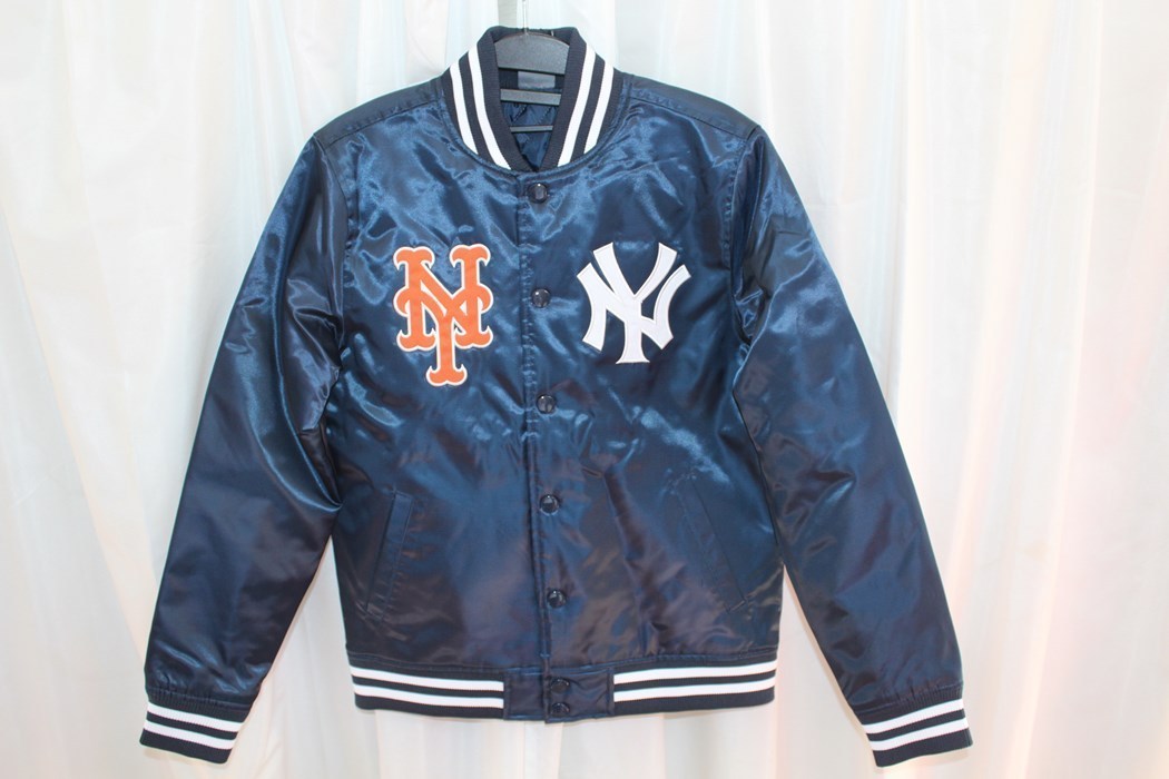 ヤンキース メッツ MLB Majestic New York Yankees Mets ジャケット キッズ 150サイズ ネイビー 新品_画像1
