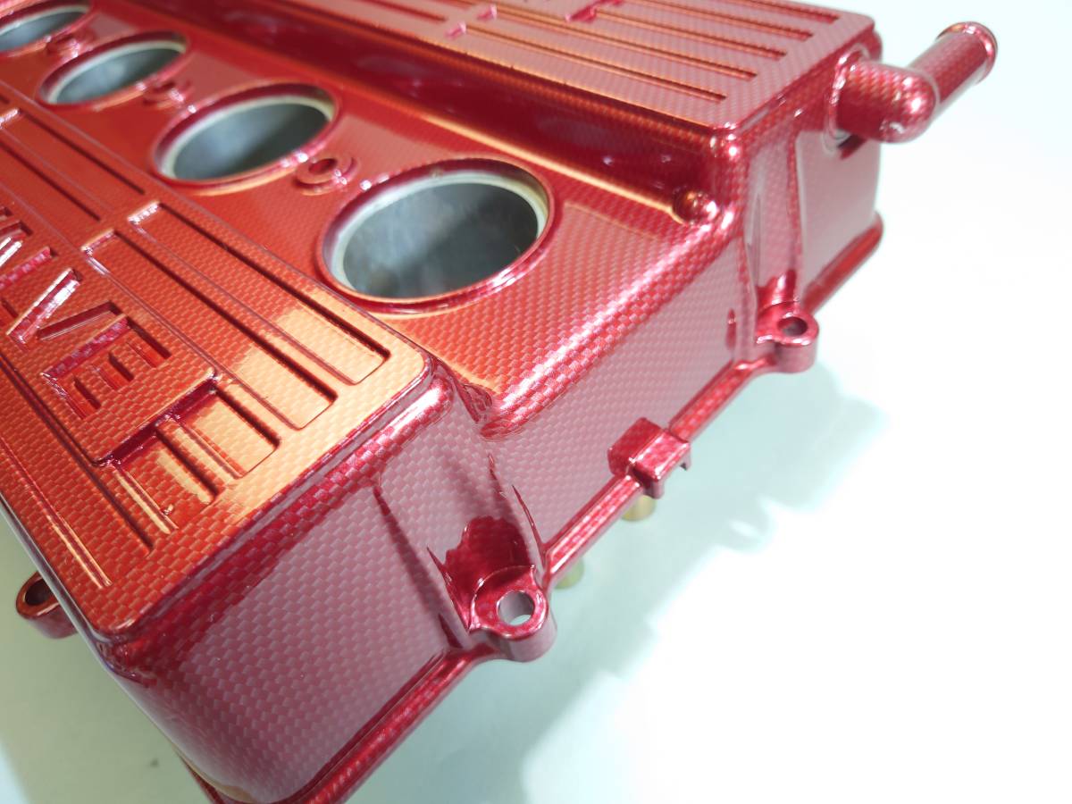 カーボン調塗装 赤 FJ20 タペットカバー DR30 S110 S12 スカイライン シルビア ガゼール FJ20E FJ20ET エンジン ヘッドカバー カムカバー_画像8