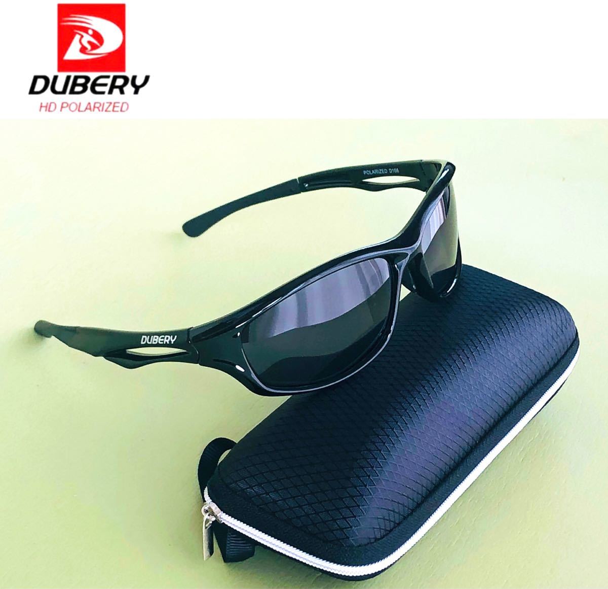 DUBERY サングラス 偏光グラス 黒 UV400 車  釣り アウトドア スポーツサングラス 超軽量