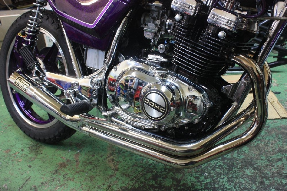 MANAKAN メッキマフラー 吸い込み GSX250Eザリ・ゴキ・T・L MANAKAN メッキマフラー 吸い込み GSX250Eザリ・ゴキ・T・L