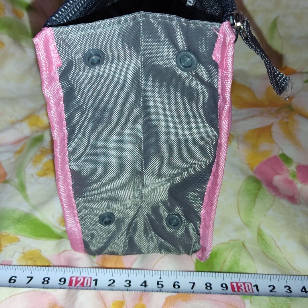 バッグインバッグ 収納 整理整頓    携帯収納  ボタン付き 化粧品 インナーバッグ  化粧ポーチ 小物収納　ピンク