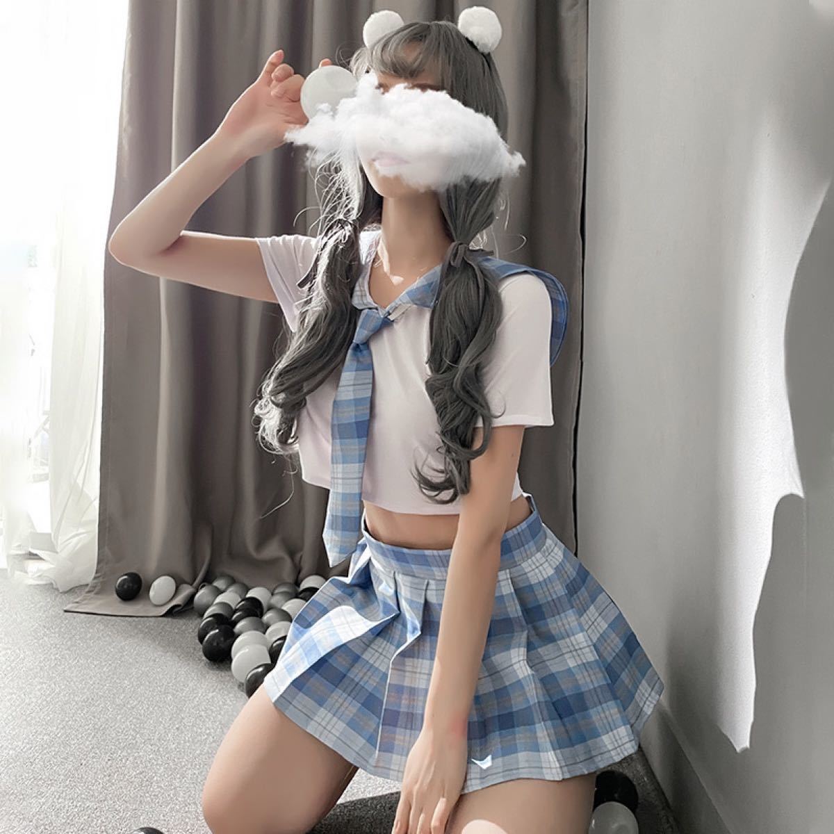 制服 女子高生 仮装 JK コスプレ セクシー ミニスカート 可愛い ４点セット コスプレ衣装 セーラー服 仮装