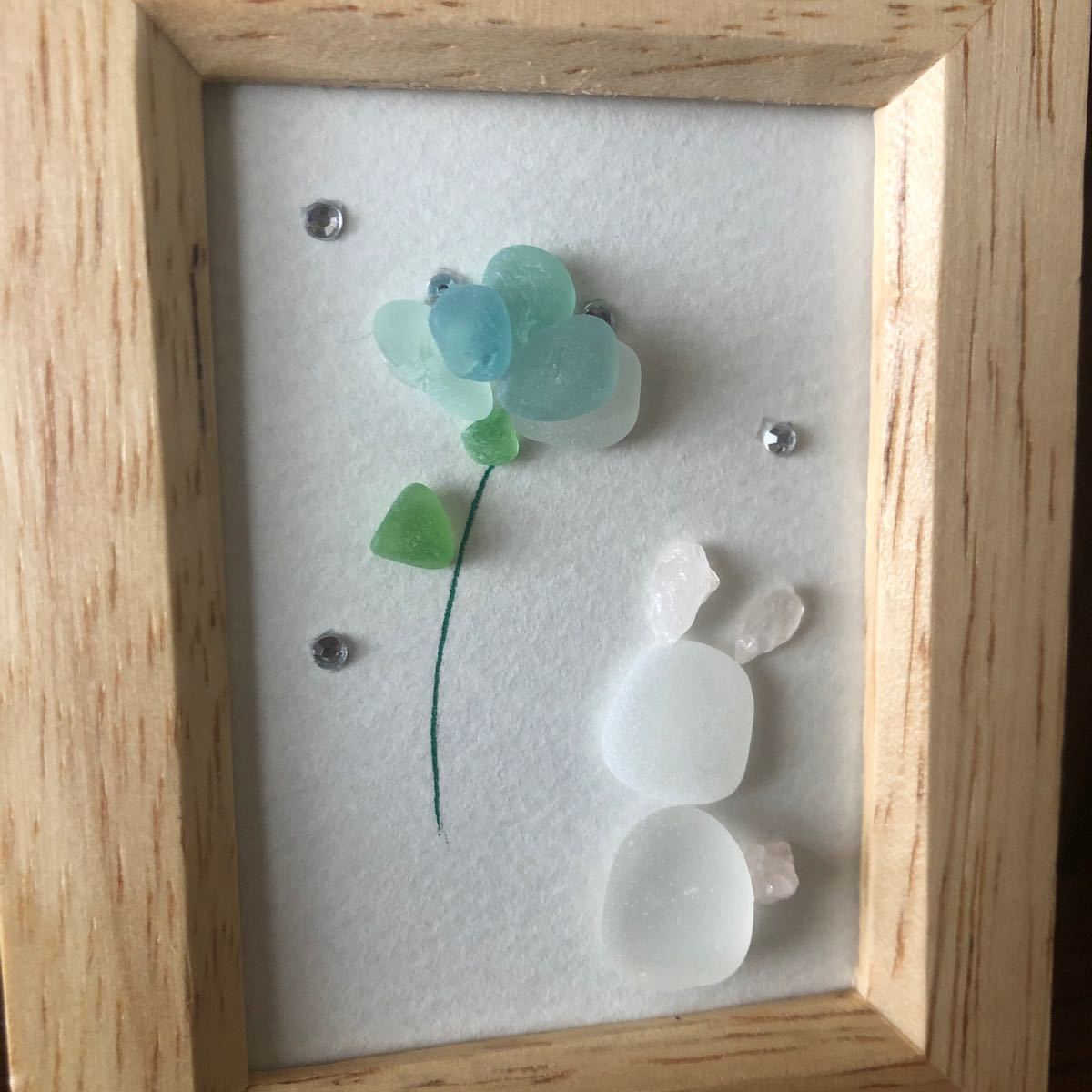 大量入荷 シーグラスアート うさぎさんが幸せのお花を育てる revecap.com