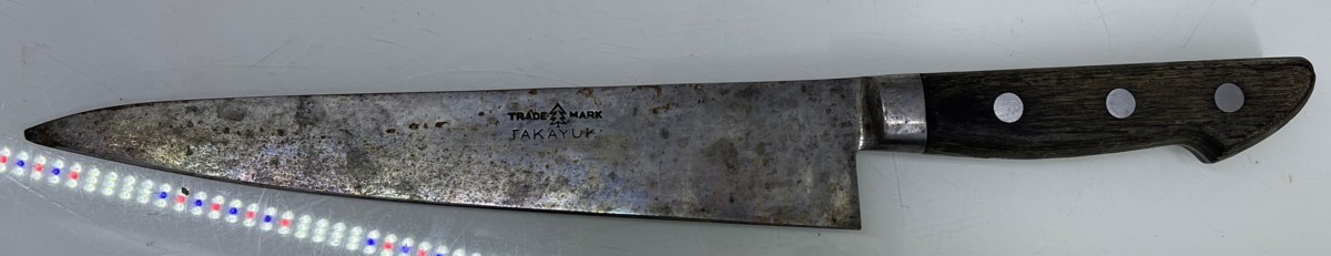 ■M堺孝行 別上 TAKAYUKI TRADE MARK 包丁 刃渡り約22cm 中古T-2111243■_画像2