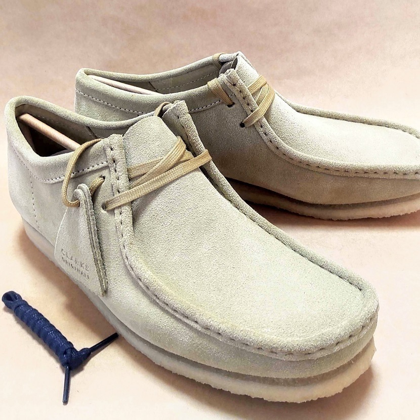 UK8.0 クラークスワラビーロー CLARKS WALLABEE-Lo メープル 替ヒモ付_画像1