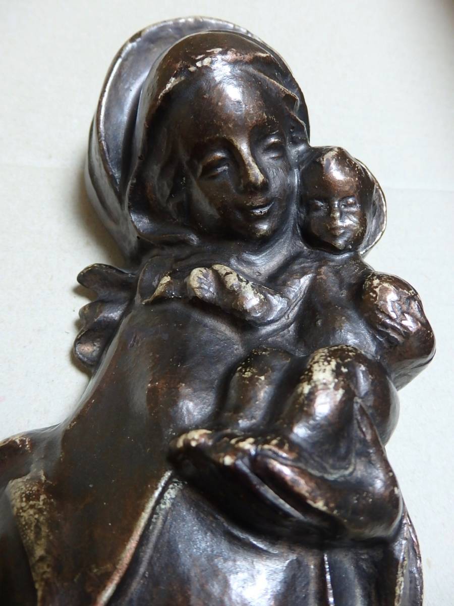 聖母子像（壁掛け）／アンティーク ヴィンテージ キリスト教 聖母 マリア イエスキリスト カトリック 聖書 聖人 福音書