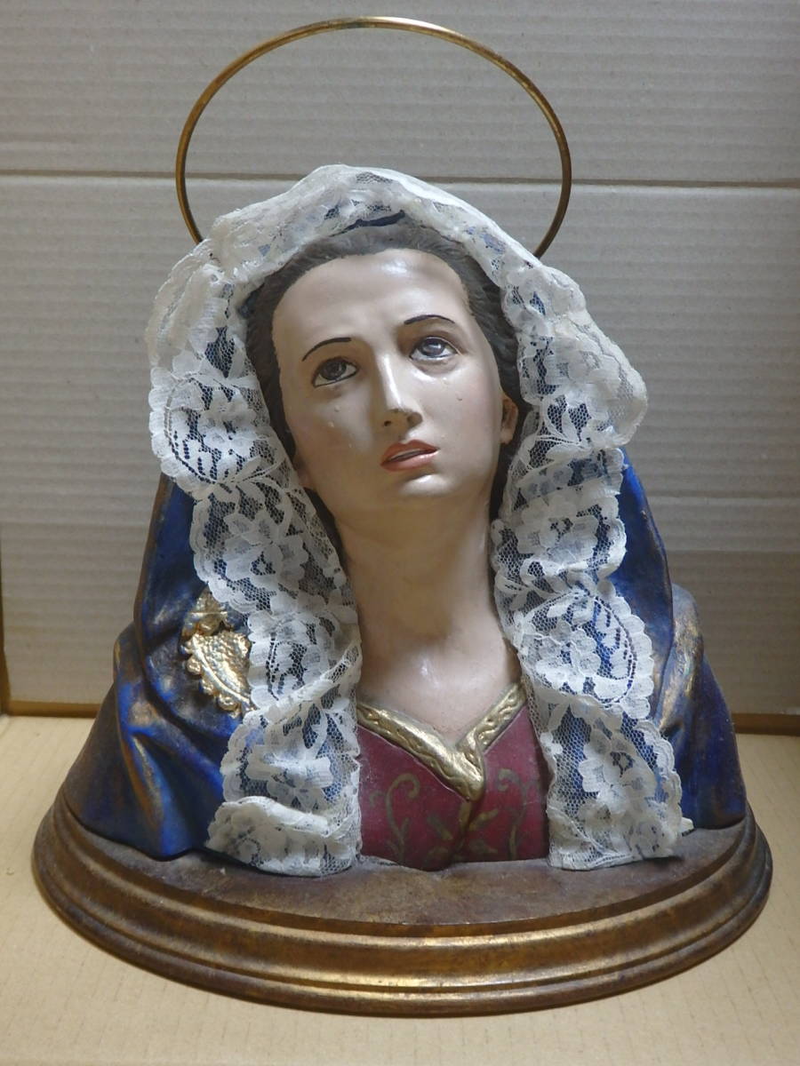 聖母像／アンティーク ヴィンテージ キリスト教 聖母マリア教会 聖書 