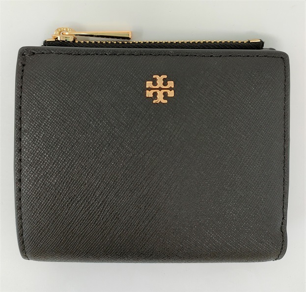 新品 トリーバーチ 二つ折り財布 黒 TORY BURCH 52902 ミニウォレット ブラック