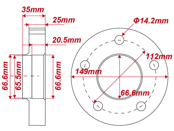 ベンツ 極薄ハブ付 ワイドトレッドスペーサー 厚25ｍｍ PCD 5H-112 黒 ブラック 1枚 / ホイールスペーサー T245 W245 W246 W202 W203 W204_画像4