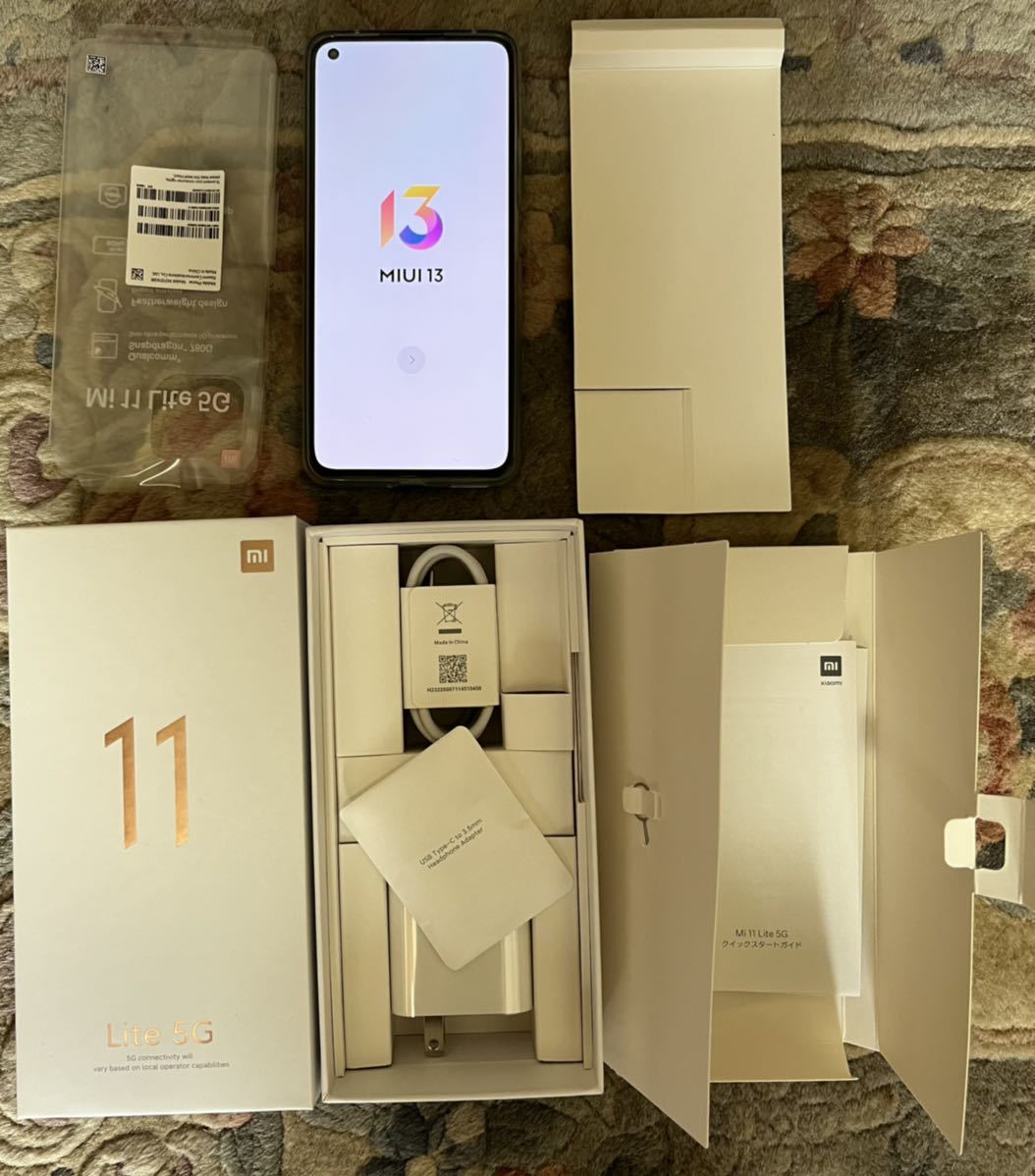 1円スタート/22年2月購入/超美品 Xiaomi シャオミ Mi 11 Lite 5G Mint