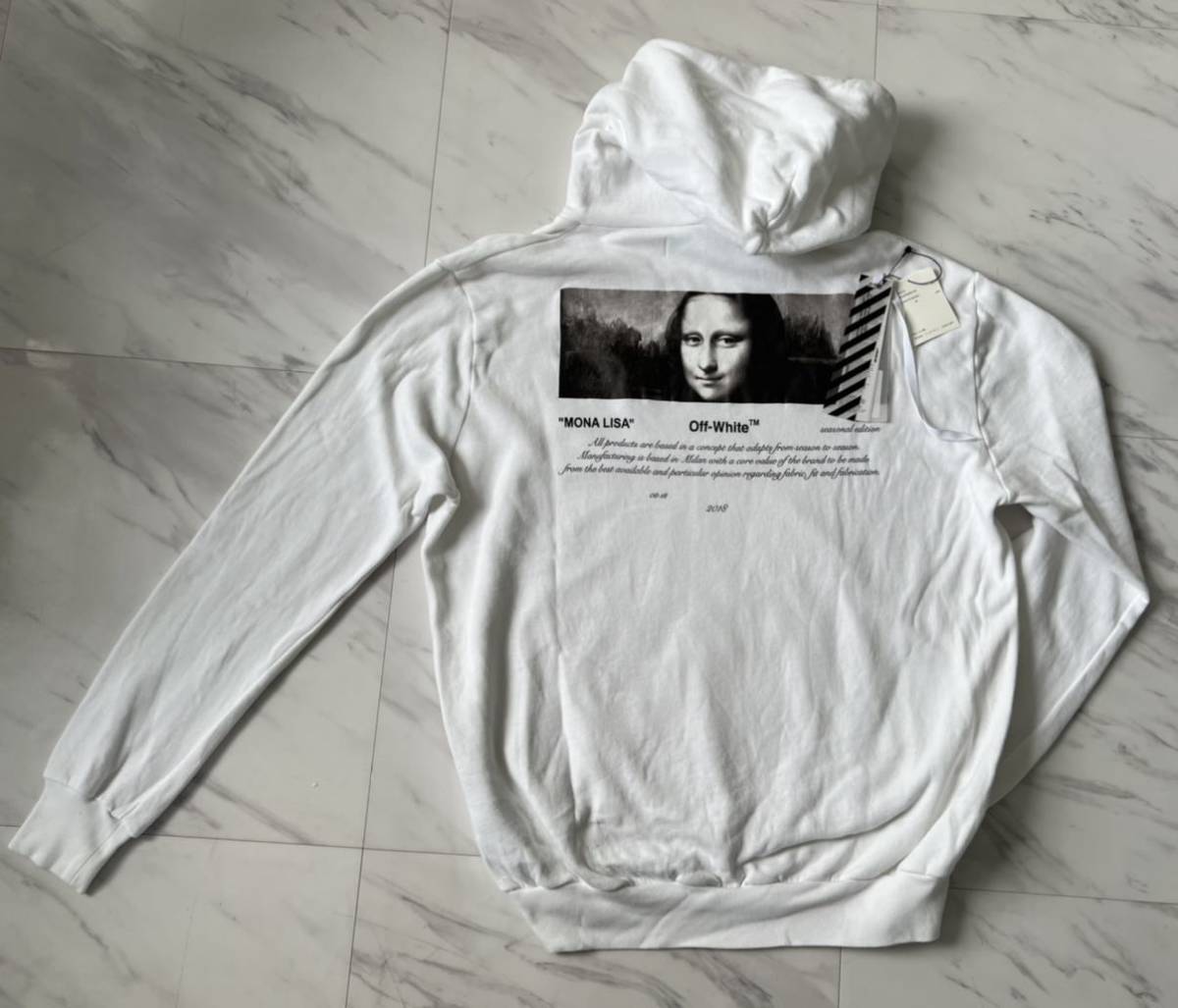 超 美品 名作 希少 国内正規品 OFF WHITE 18AW 04 MONALISA モナリザ アート スウェット パーカー XL ホワイト VIRGIL ABLOH オフホワイト_画像1