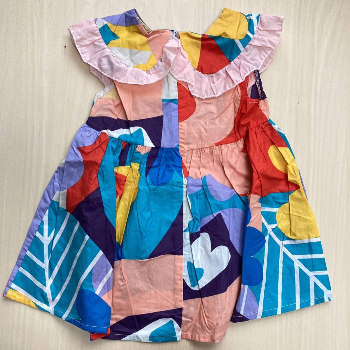 2 point set child clothes Kids One-piece baby child clothes new goods girl 90. hand total pattern summer no sleeve tunic tops new goods unused floral print 