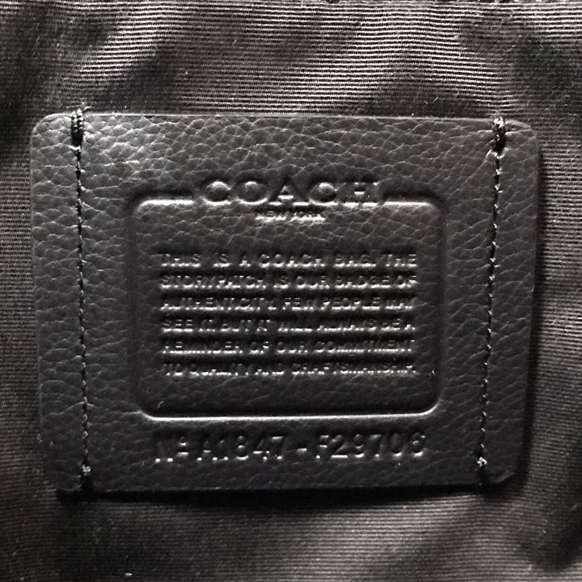 1円 新品 COACH コーチ チャールズ フォルドオーバー F29706 トートバッグ ショルダーバッグ 迷彩 カモフラ メンズ ビジネス レザー 黒_画像9