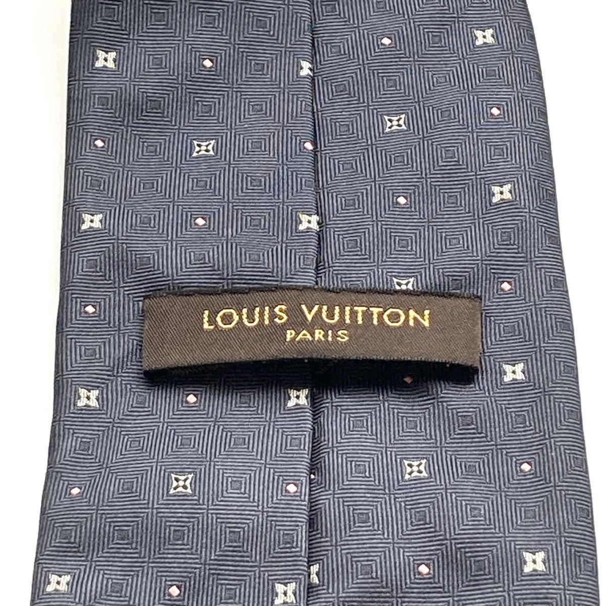 1円〜【良品】ルイヴィトン LOUIS VUITTON ネクタイ グレー シルバー