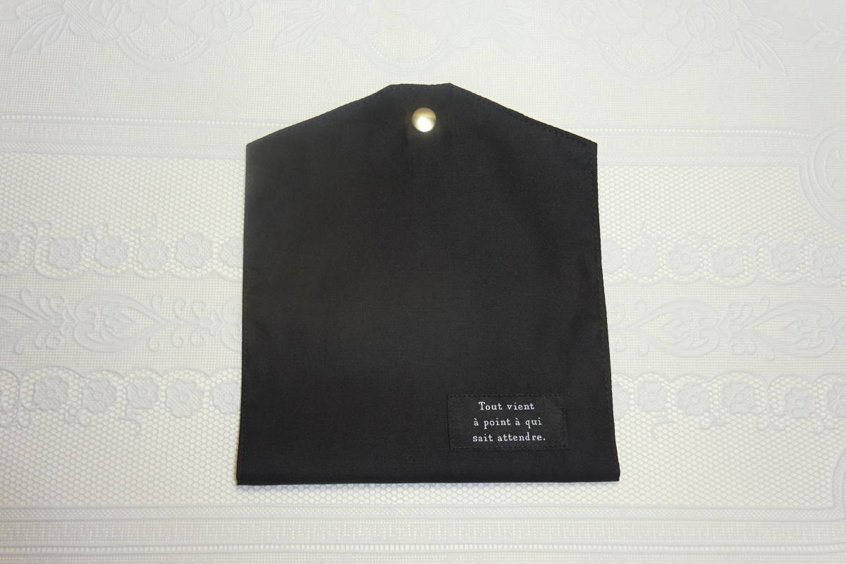  mask case 16×16. black embroidery tag attaching mask inserting Flat type temporary put hand made 