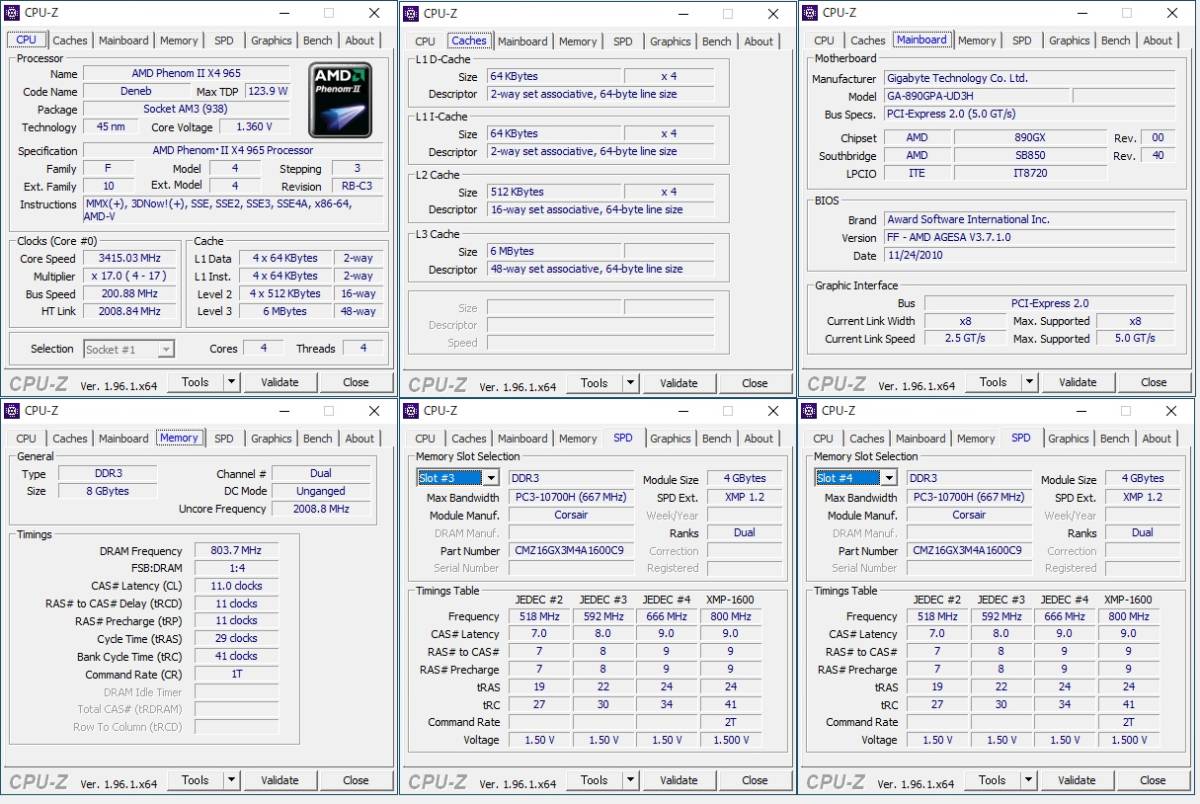 [Socket AM3] ギガバイト GA-890GPA-UD3H (rev. 2.1) + Phenom II X4 965 BE + 8GBメモリ(4GB x2) + クーラー GIGABYTE_画像6