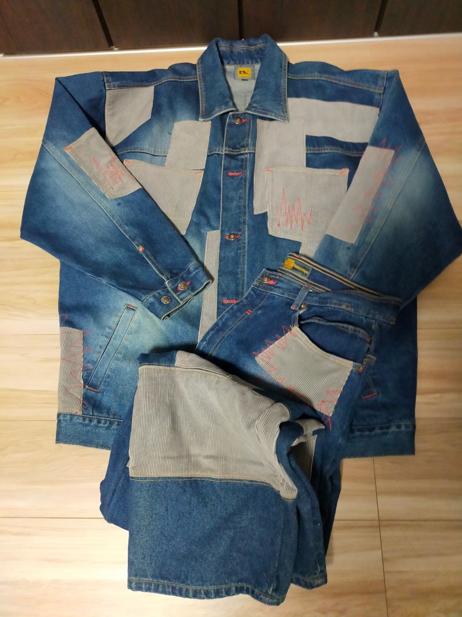 boom-x jeans メンズ セットアップ hiphopファッション XL デニム