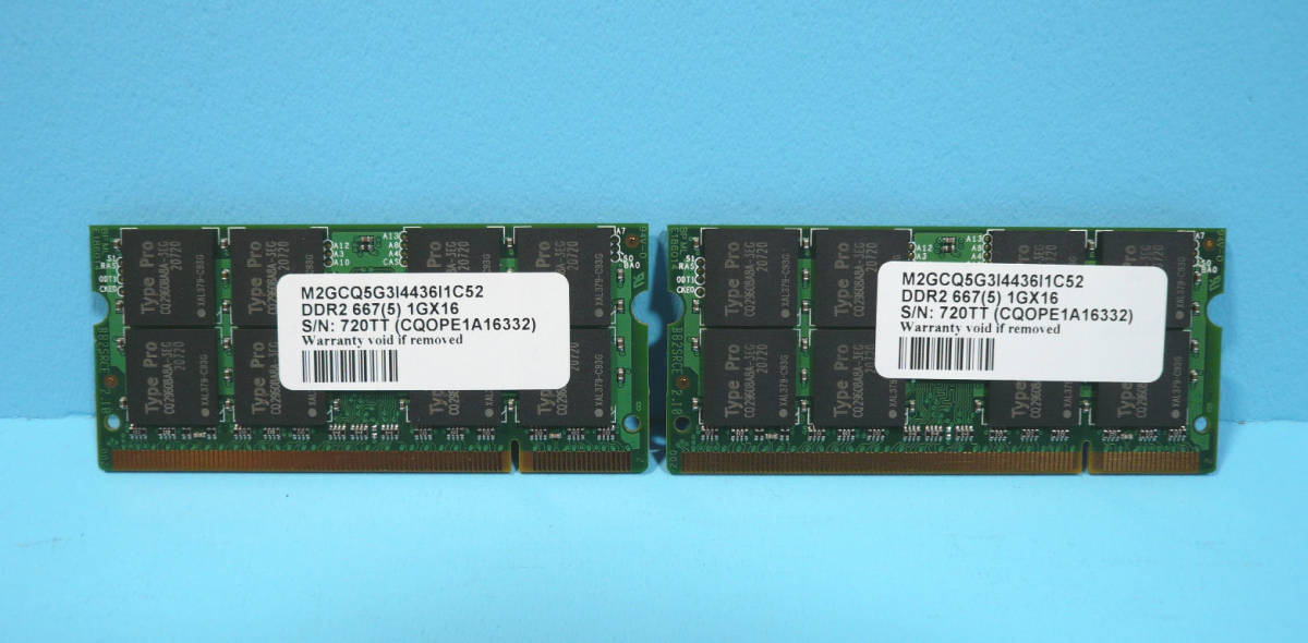 216円 半額 ジャンク品 DDR2メモリ 1GB×4枚
