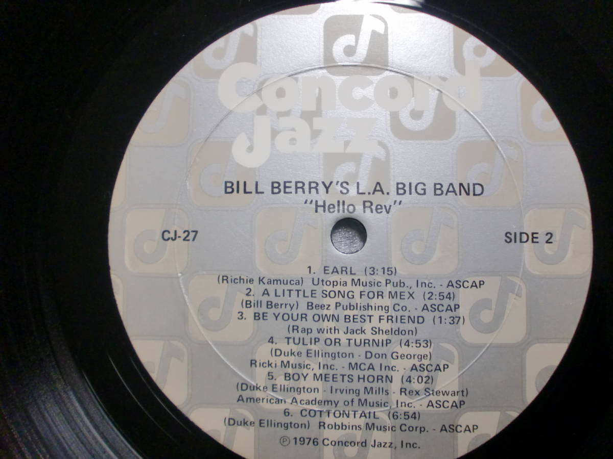 良盤屋 J-0199◆ＬＰ◆CJ-27 輸入盤 Concord Jazz　ビル・ベリー 　Bill Berry's L.A Big Band / “Hello Rev” 　まとめて送料480_画像8