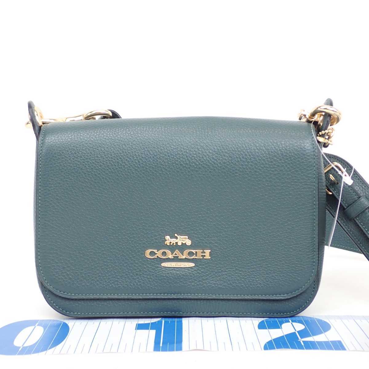 ☆未使用に近い超美品 COACH バッグ・ コーチ グリーン レザー ミニ