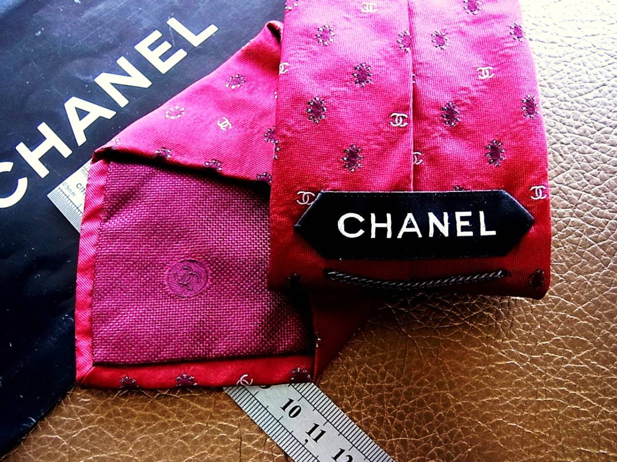 @bv@6277良品 シャネル【CHANEL】 総ＣＣロゴ柄 ネクタイ★_画像2