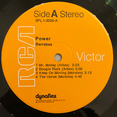 ■1973年 US盤 BARRABAS / POWER 12”LP オリジナル SPL1-2000 RCA Victor_画像3