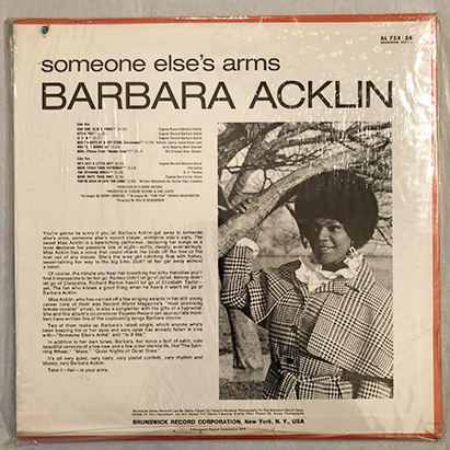 ■1970年 US盤 BARBARA ACKLIN / SOMEONE ELSE’S ARMS 12”LP オリジナル BL-754156 Brunswick_画像2