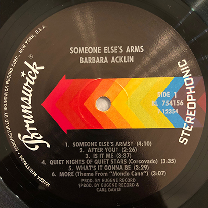 ■1970年 US盤 BARBARA ACKLIN / SOMEONE ELSE’S ARMS 12”LP オリジナル BL-754156 Brunswick_画像3