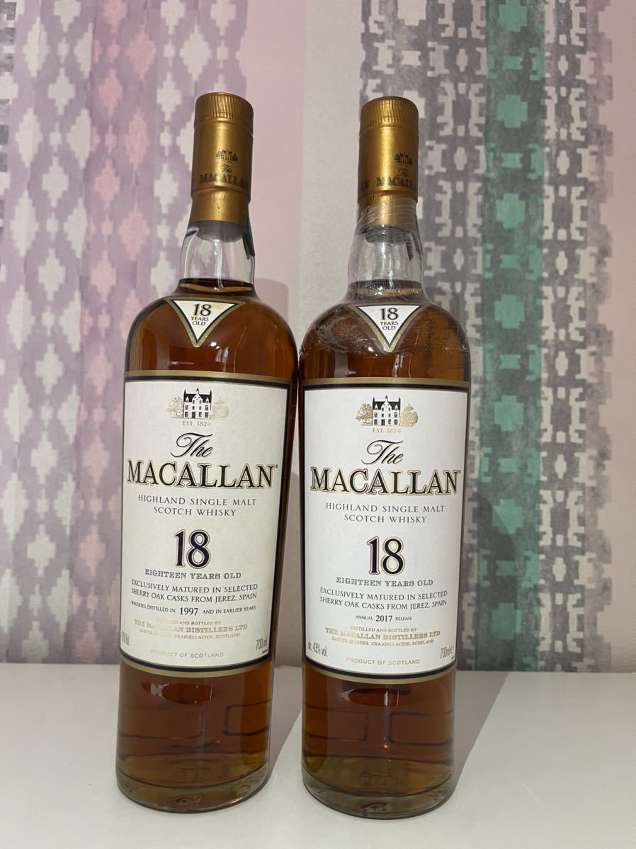 The MACALLAN ザ・マッカラン 18年 2本セット シェリーオーク 1997/2017_画像1