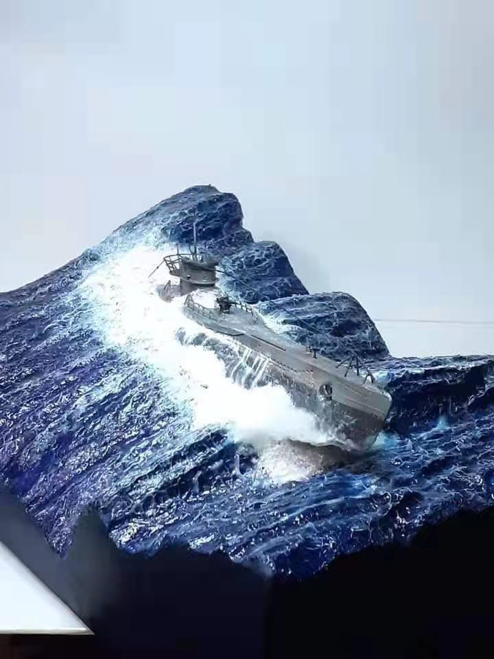 ジオラマ作品 １/350 第二次世界大戦 ドイツ VII-A型 U 潜水艦