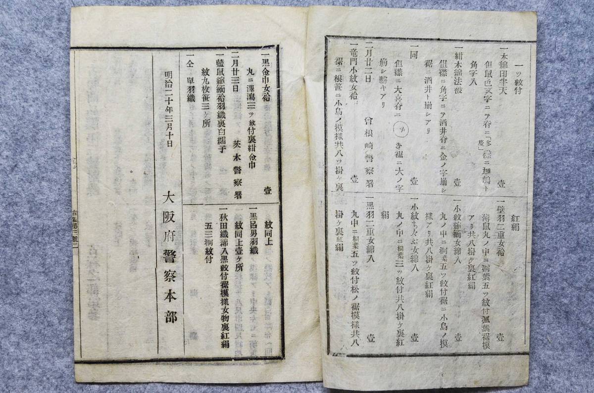 古文書 明治時代 古物商品觸第三號 古着の部第参 詳細不明_画像2