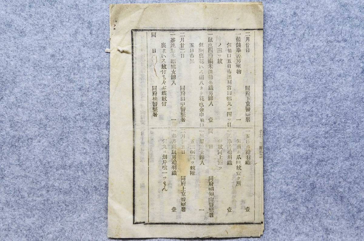 古文書 明治時代 古物商品觸第三號 古着の部第参 詳細不明_画像4