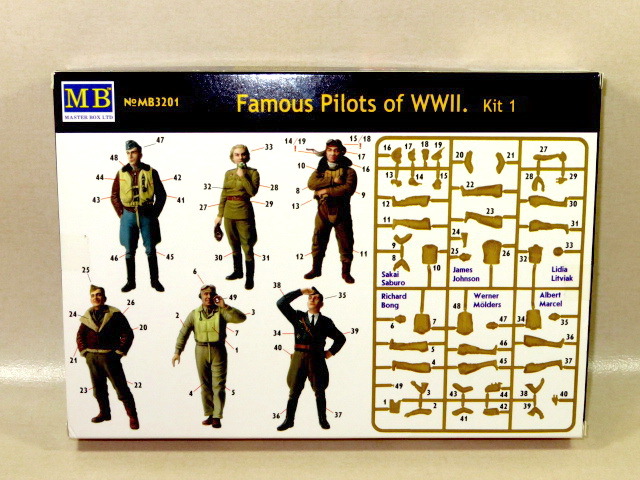 S1 マスターボックス 1/32 第二次大戦の有名パイロット ６体_画像4