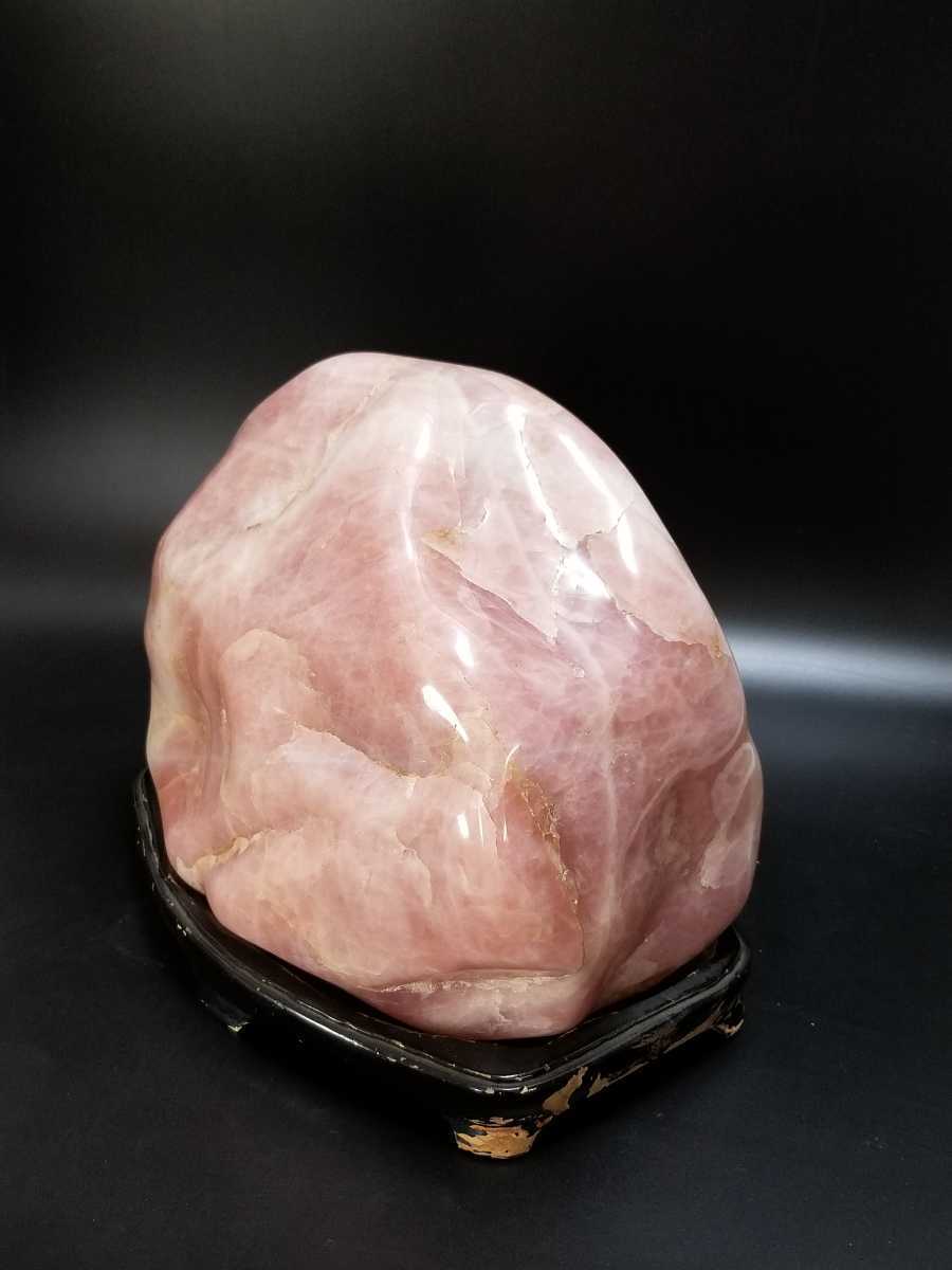 【超特大】重量:約37.5㎏ ローズクォーツ 原石 磨き 紅水晶 Rose Quartz 粉晶 芙蓉石 天然石 パワーストーン 鑑賞石 バラ石英 クリスタル_画像3