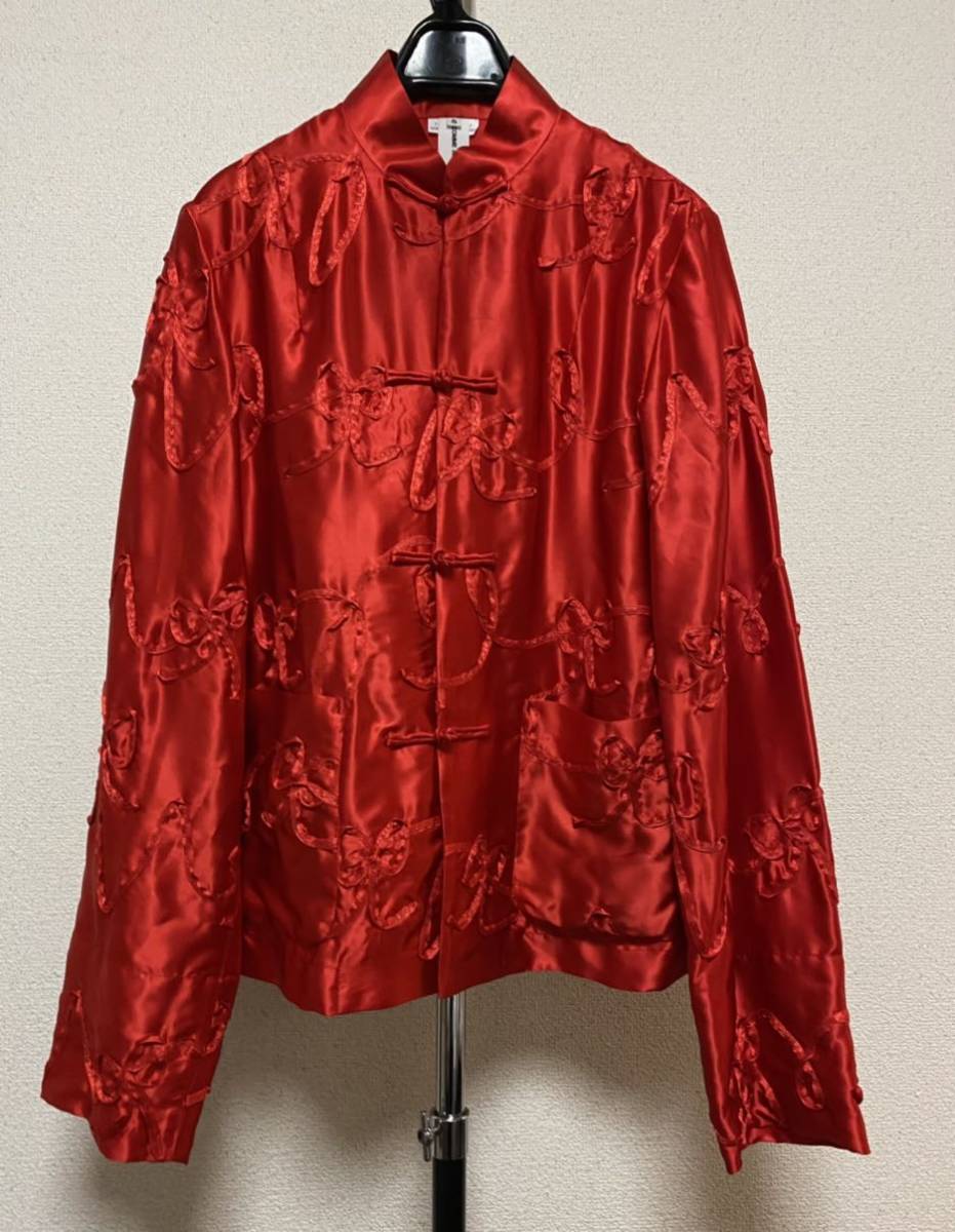 2021AW コムデギャルソンガール リボンジャケット ポリエステル 赤 Sサイズ 新品未使用 チャイナ