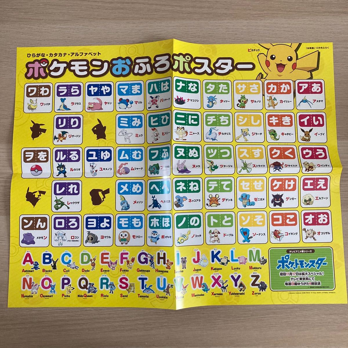 ポケモンおふろポスター あいうえお表 ひらがな カタカナ アルファベット 文字 ことば 売買されたオークション情報 Yahooの商品情報をアーカイブ公開 オークファン Aucfan Com