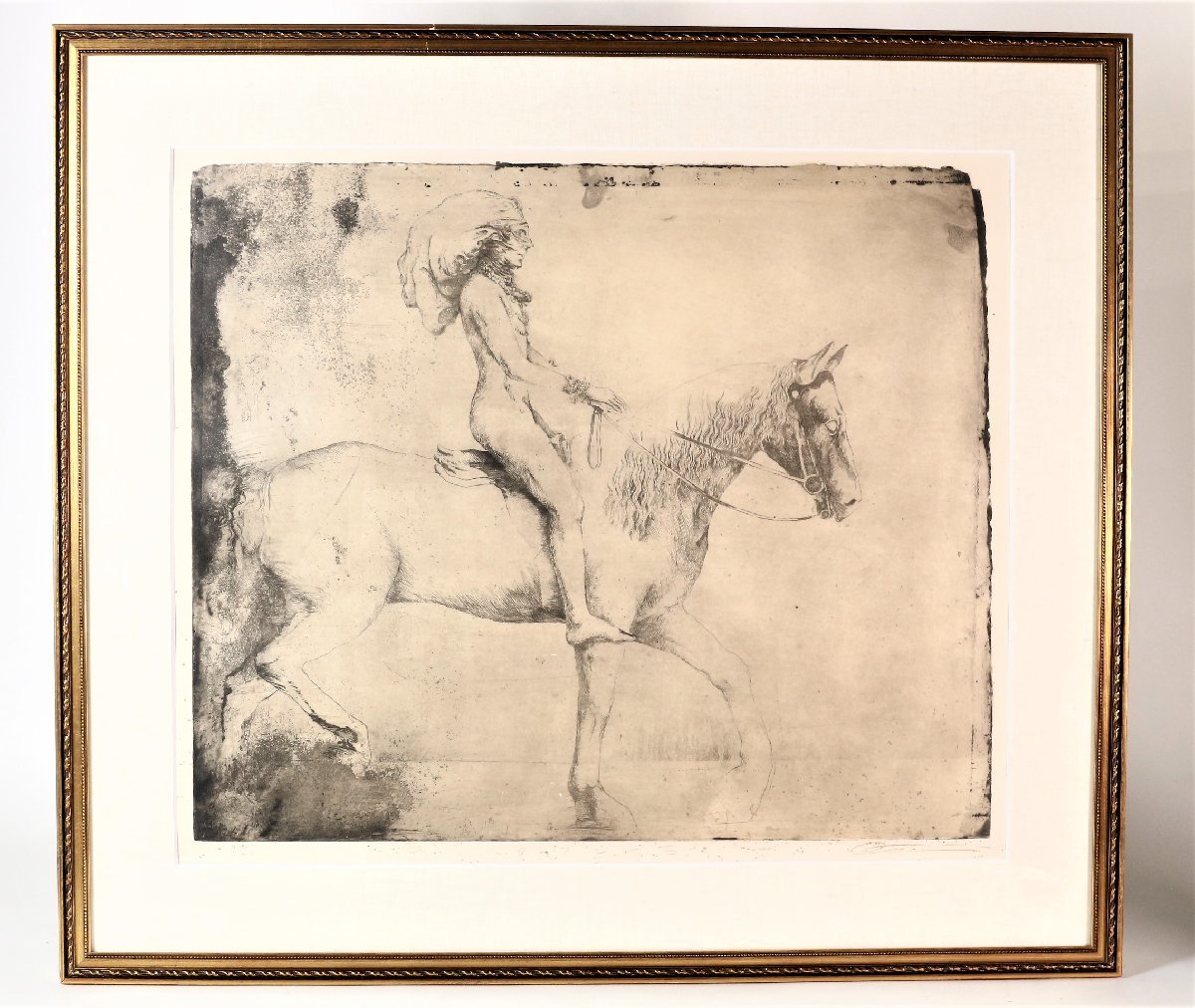 藤浪理恵子 「デュオンの馬」 銅版画 9/45 額装品 / エッチング | web