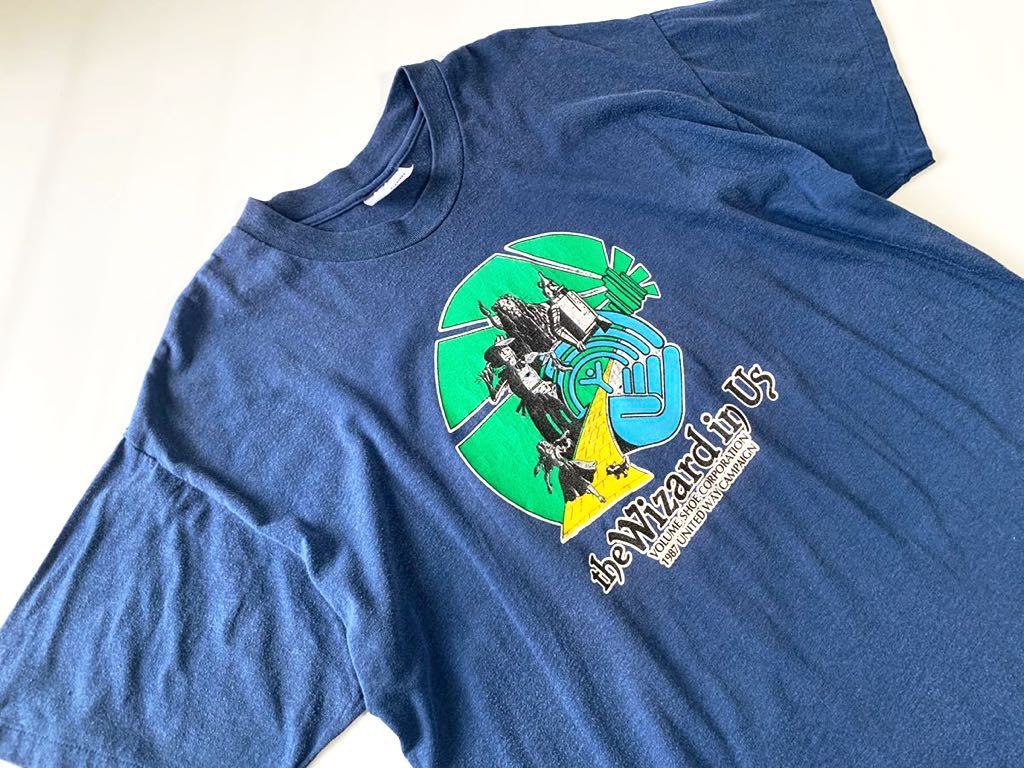 希少XL 80's stedman USA製 ビンテージTシャツ VOLUME SHOECORPORATION1987 UNITED WAY  オズの魔法使いパロディ ステッドマン VINTAGE