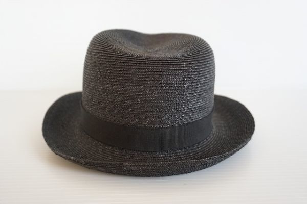 【即決】Hat. BLACK LABEL エイチエーティーブラックレーベル ハット 帽子 天然草 ブラック サイズ:58 Handmade in JAPAN 日本製【716072】_画像4