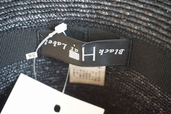 【即決】Hat. BLACK LABEL エイチエーティーブラックレーベル ハット 帽子 天然草 ブラック サイズ:58 Handmade in JAPAN 日本製【716072】_画像5