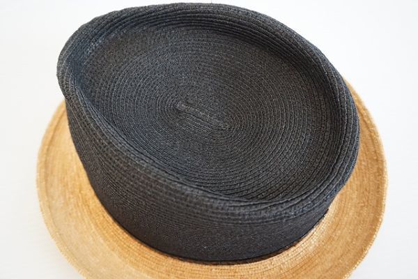 【即決】Hat. BLACK LABEL エイチエーティーブラックレーベル ハット 帽子 天然草 麻 黒/キャメル系 Handmade in JAPAN 日本製【716073】の画像5