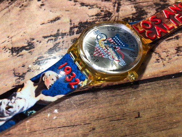 レア swatch スウォッチ AG1994 LOS ANGELES ロサンゼルス OLYMPIC オリンピック記念 STOPWATCH クオーツ メンズサイズ 腕時計_画像4