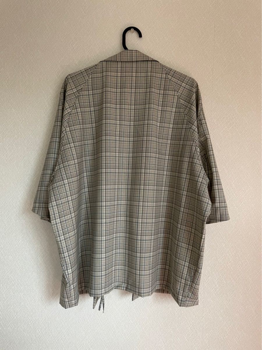 wool check zip up リドム シャツ