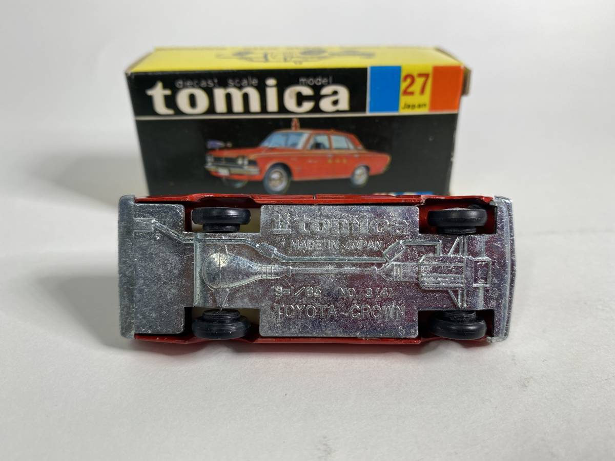 トミカ 27-1-1 トヨタ クラウン ファイヤーチーフカー R/1A 銀サイレン シール未貼り 箱に色表示・値札痕があります_画像8