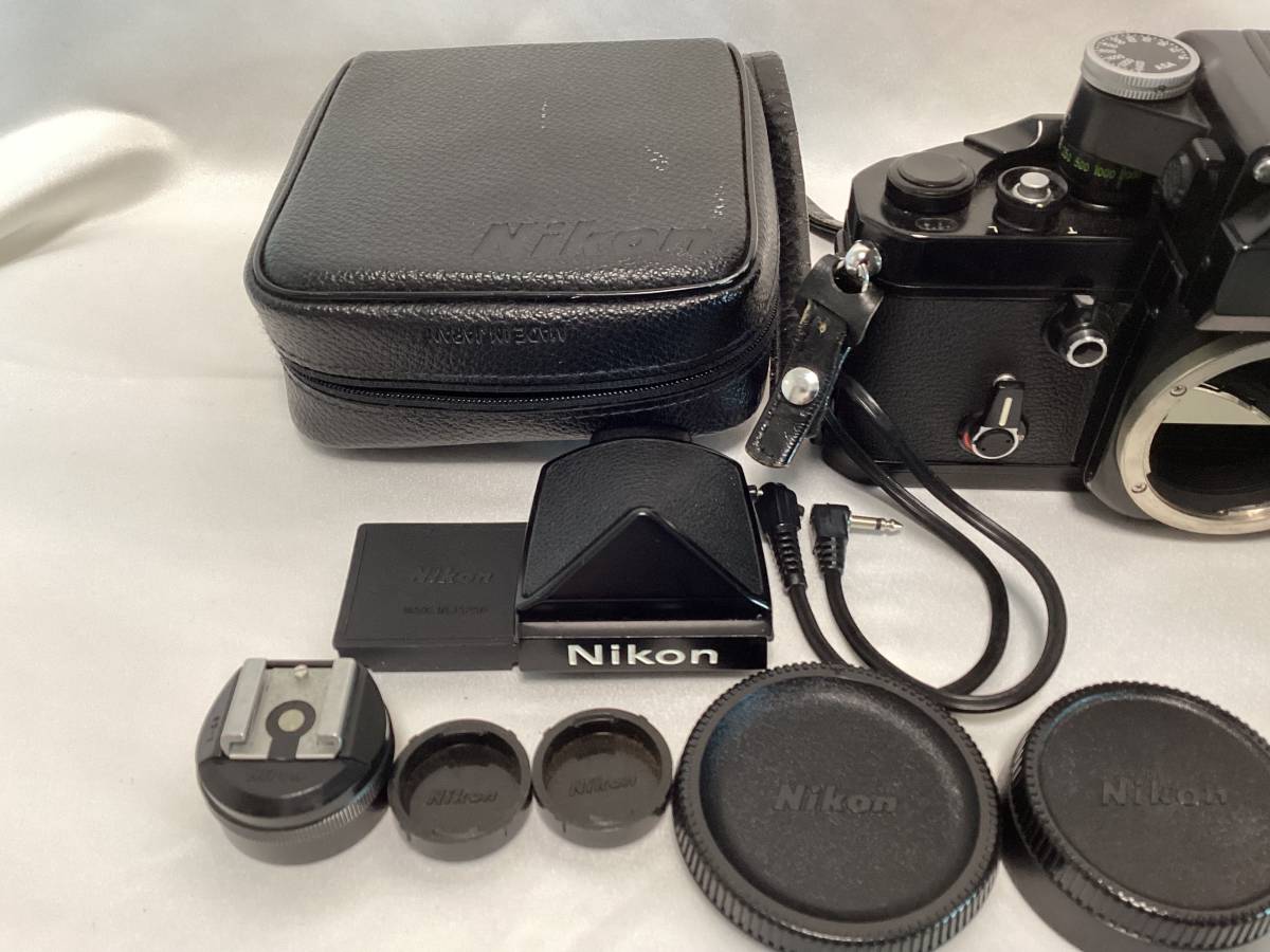 Nikon F2フォトミック ブラックボディ NIKKOR 35㎜ 1:2.8 DE-1/アイレベルファインダー他付属品 説明書 専門書一式セット 中古カメラ_画像6