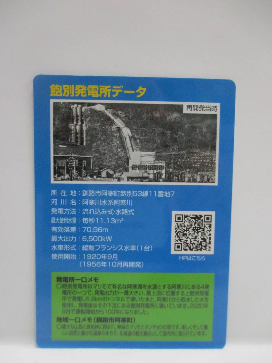 新品　非売品　レア　ほくでんエコエナジー株式会社　飽別発電所運転開始100周年記念カード　北海道電力_画像2